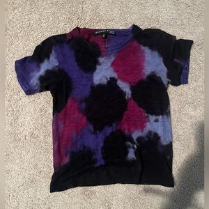 Veronica Beard black multi colored s/s tshirt small